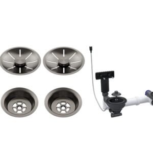 BLANCO KIT REBOSADERO DOBLE SATIN PLATINUM V/A + MANDO