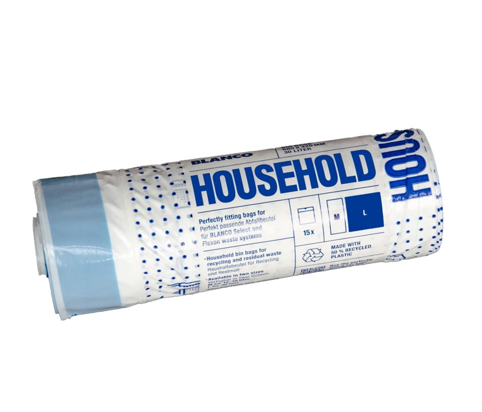 BLANCO BOLSAS BASURA CUBO SELECTOR L 15ud 30L