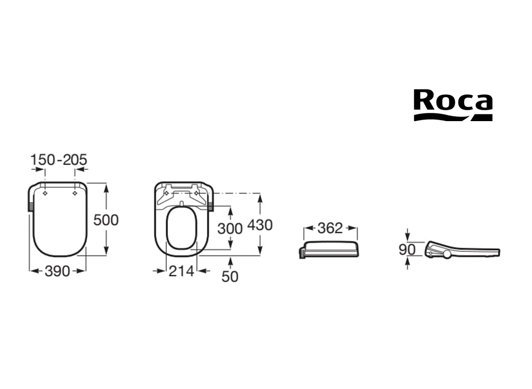 ROCA MULTICLEAN M4 SQUARE TAPA INODORO-BIDE - Imagen 2