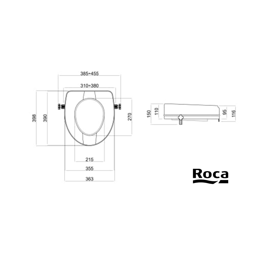 ROCA ACCESS PRO ASIENTO ELEVADO PARA INODORO - Imagen 2